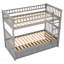 Lit superposé simple au-dessus de simple avec tiroirs, lits convertibles, gris-107297484-107297485
