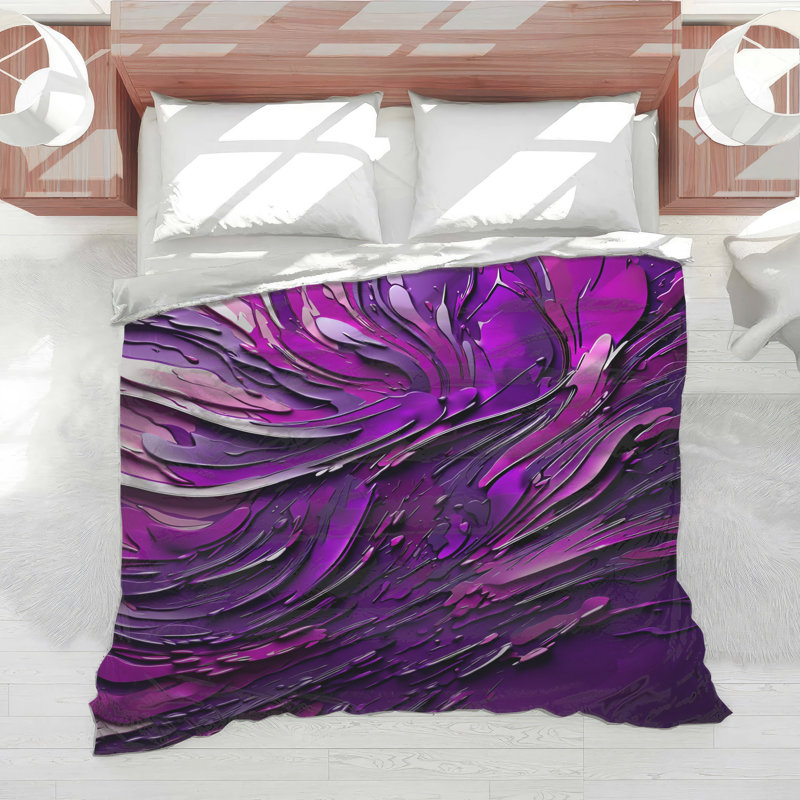 Purple Fluid Abstract Comforter, King