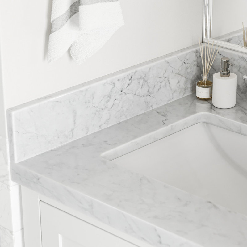 Dessus de coiffeuse Ariel, Marbre blanc de Carrare