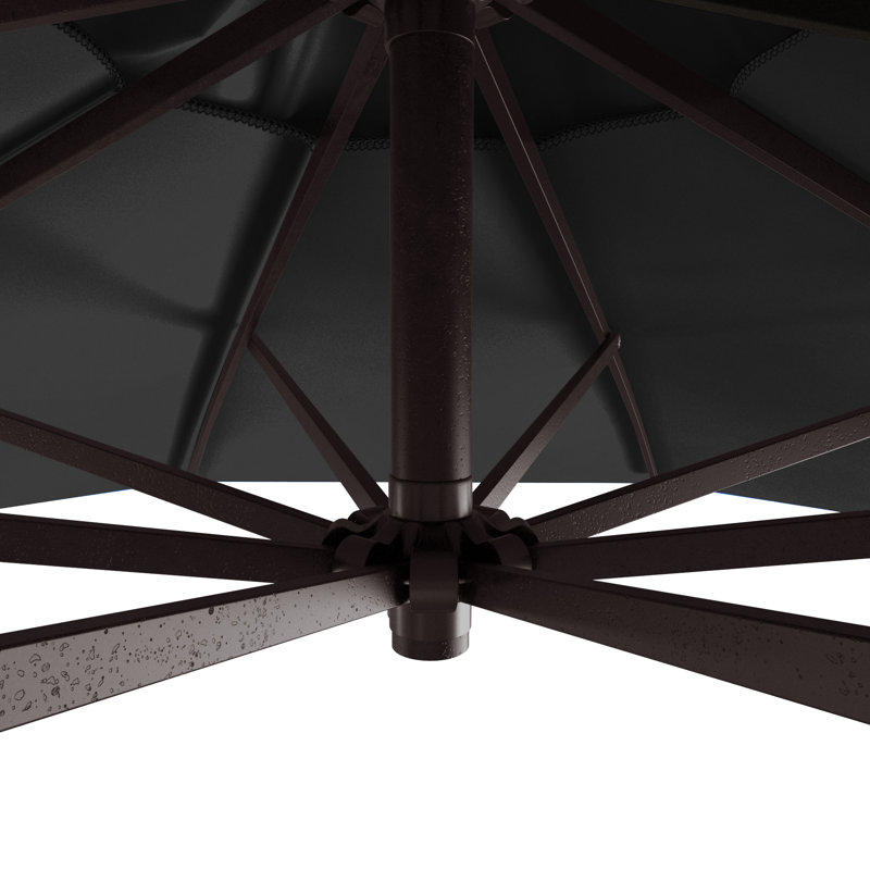 Parasol en porte-à-faux octogonal 9 pi Jiles, Tissu performance noir