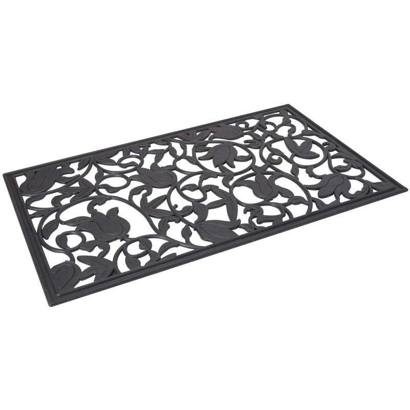 Non-Slip Floral Outdoor Doormat