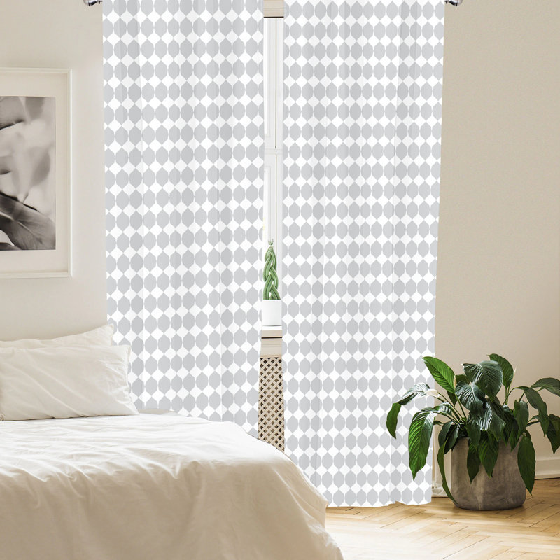 Geometric Semi-Sheer Rod Pocket Sliding Panel, 28" x 63"