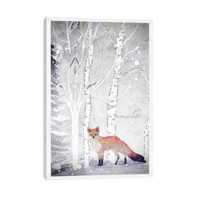 Mr. Winterfox II by Monika Strigel - Print on Canvas, White Framed, 101.6 cm H x 66.04 cm W x 4.445 cm D