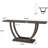 63-Inch Geometric Base Slim Console Table, Upholstered Sofa Back Table With Shelves For Living Room Foyer Hallway (Rustic Brown)-2075540845