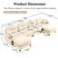 Canapé d'angle modulaire 4 places, tissu chenille doux, mousse haute densité ergonomique, élégant, convient aux chambres et salons, coussins beiges.