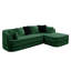 Canapé 106D de 106 po sans assemblage en tissu non assemblé, couleur contrastée, canapé moelleux et confortable avec méridienne en L, pour le salon-768328159