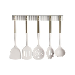 OOU Silicone Kitchen Cooking Utensils Set, 6 Pcs Spatula Set With Stainless Steel Handle