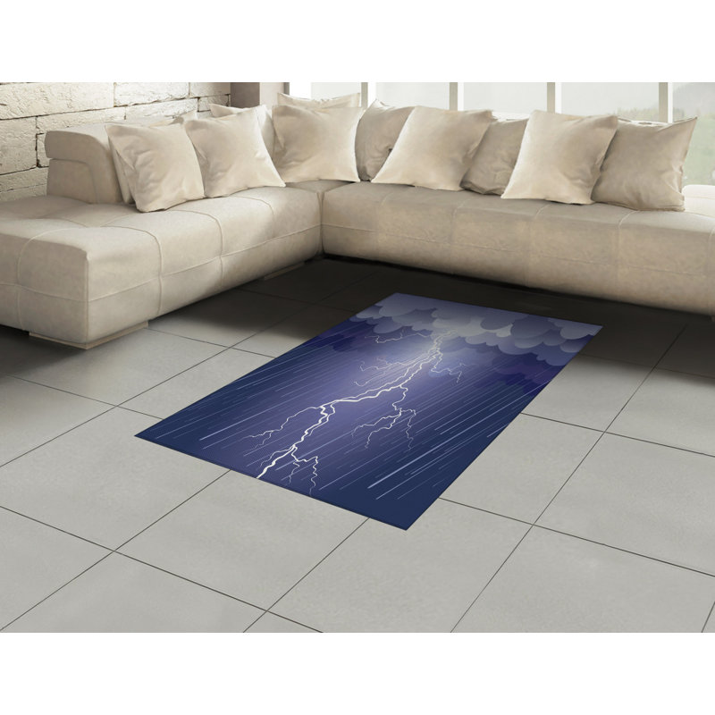 Tapis décoratif gris à haute densité en fibres longues, Rectangle— 4 pi x 5 pi 8 po