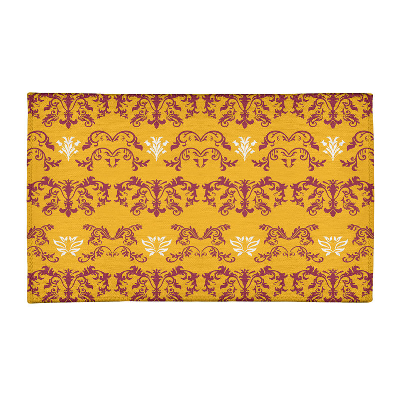 Damask Indoor Rug, Rectangle 2' x 3'