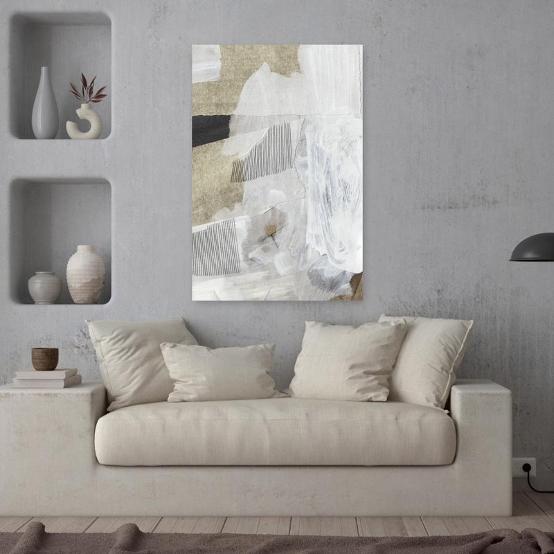 Art contemporain abstrait géométrique contemporain, H 36 po x l 24 po