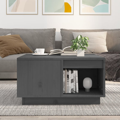Nyan Solid Wood Floor Shelf Coffee Table with Storage