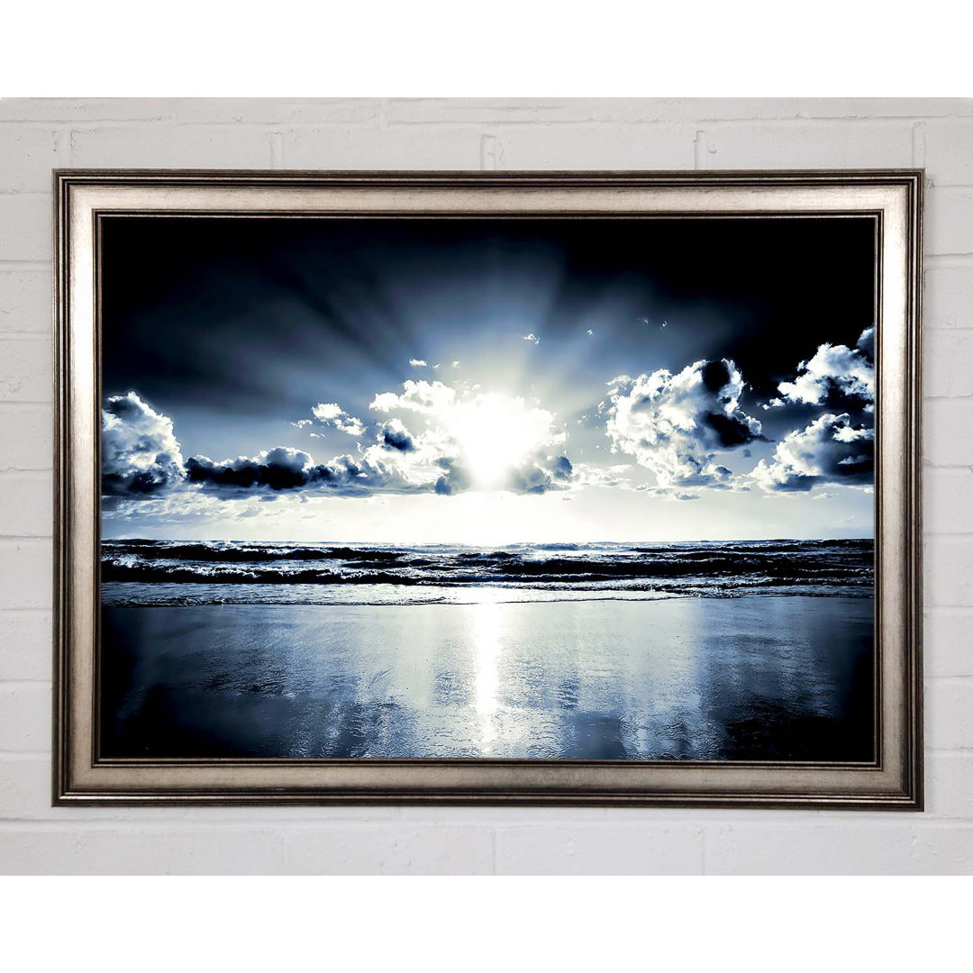 Gerahmtes Poster Blue Sunburst