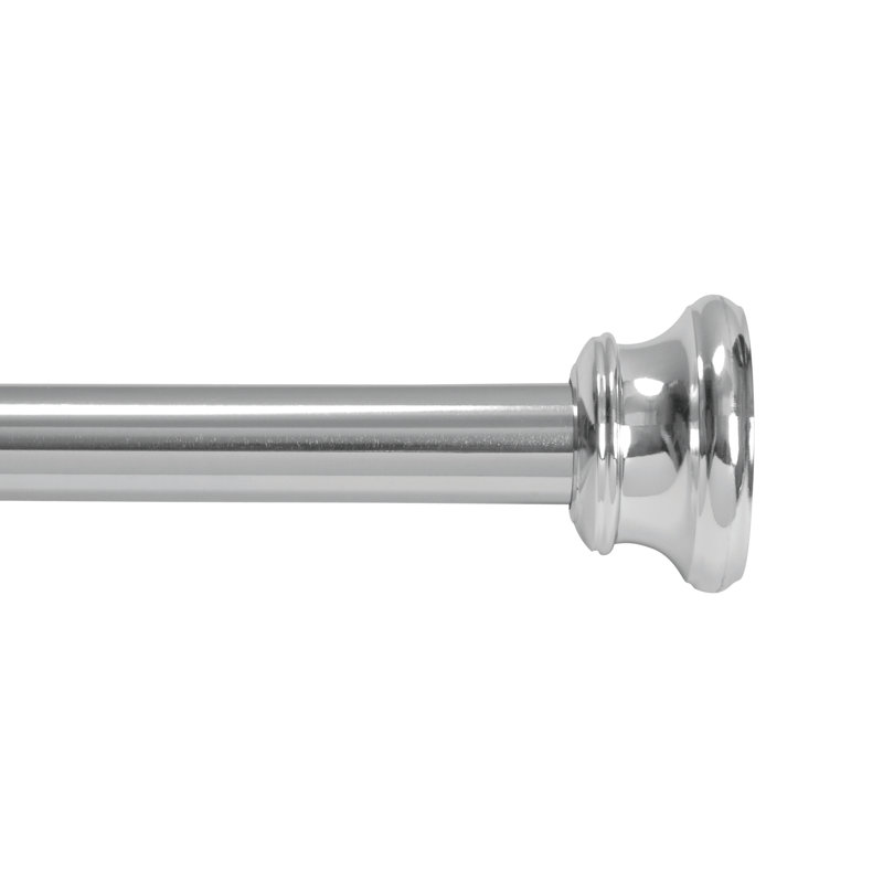 Chrome Adjustable Steel Tension Shower Curtain Rod 42-72 Inches