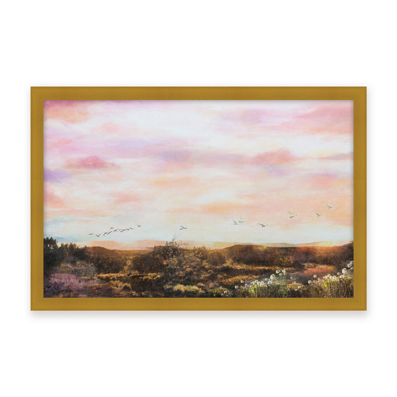 «Nature Inspired Evenfall» par Stefanie Bales - œuvre d'art encadrée, 16" H x 24" W x 1.125" D, Framed Print, Black