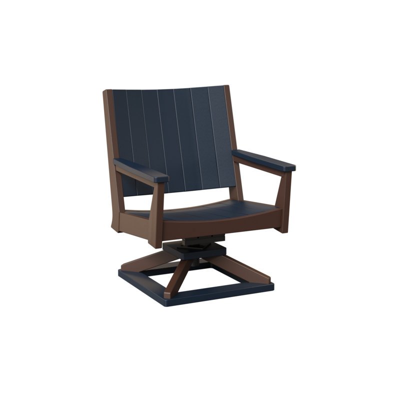 Chaise berçante pivotante berlinois berlinois berlin, Navy Blue Top/Chocolate Brown Base