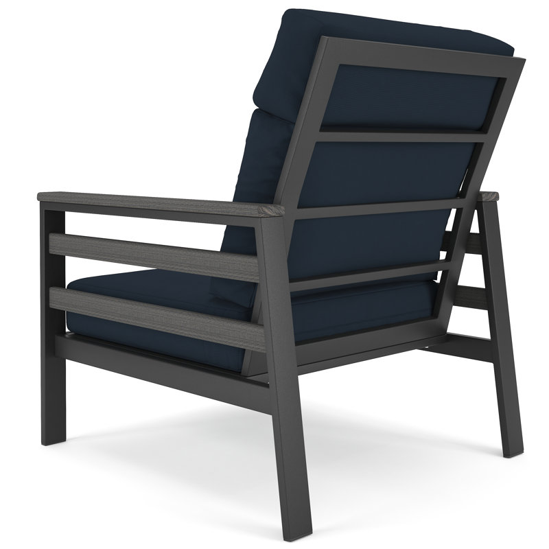 Townsend Sunbrella® Patio Lounge Chair, Canvas Navy, Gray