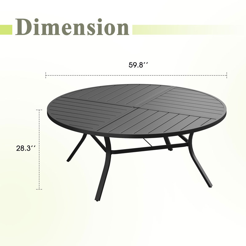 Table de salle à manger 59,8 po, Noir