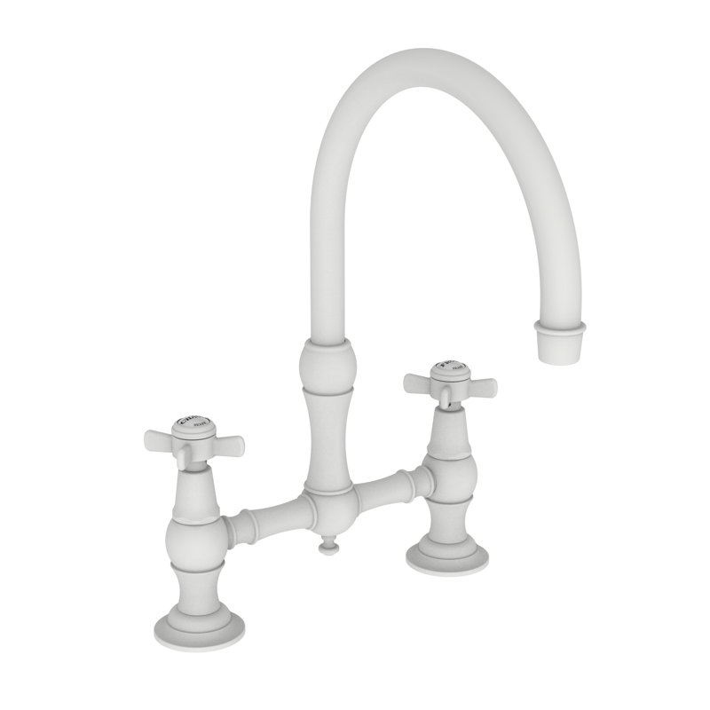 Fairfield Kitchen Bridge Faucet, Matte White