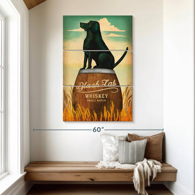 Brampt Black Lab Whiskey, 50" H x 32" W