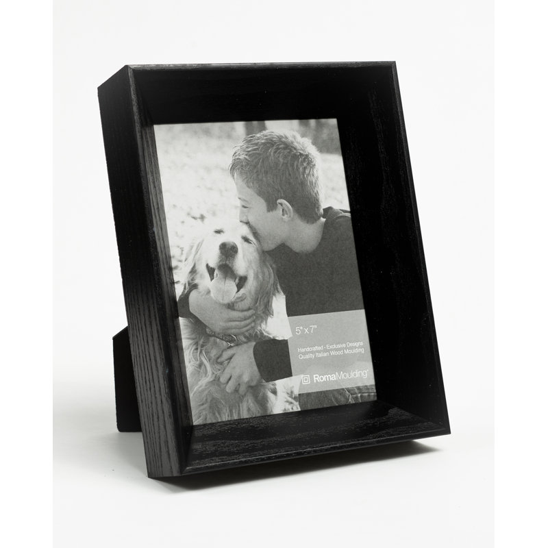 Cadre pour photo simple en bois embossé, 5" x 7", Noir