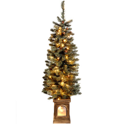 3.94' H Lighted Artificial Pine Christmas Tree