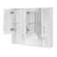 Armoire à pharmacie murale 35 po 2 en 1 avec tablettes réglables et portes à fermeture douce, miroir haute définition avec rangement pour meuble-lavabo de salle de bain-1016997312