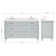 Ariel Monroe 61 Inch Double Rectangular Sink Bathroom Vanity With Pure White Quartz Countertop In White