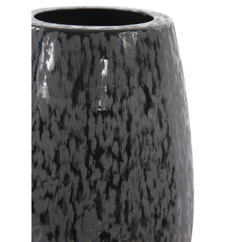 Vase de table en métal noir ergun, H 15 po x l 7 po x P 7 po