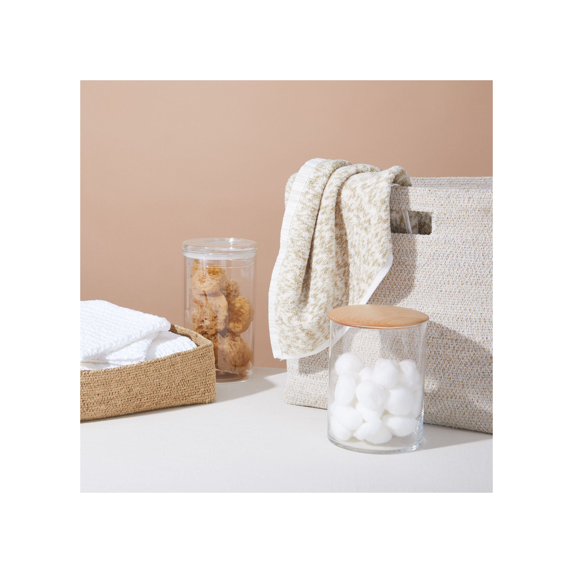  Cotton, Washcloth - 1 Pack, Ivory/Flax