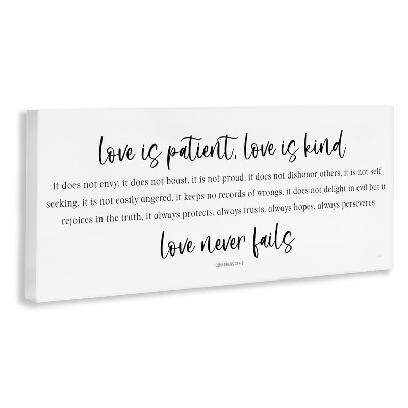 Love Love Fails Proverb, conception de Natalie Carpentieri, H 10 po x l 24 po