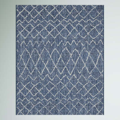 Bri Moroccan Trellis Navy/Light Grey Indoor/Outdoor Rug
