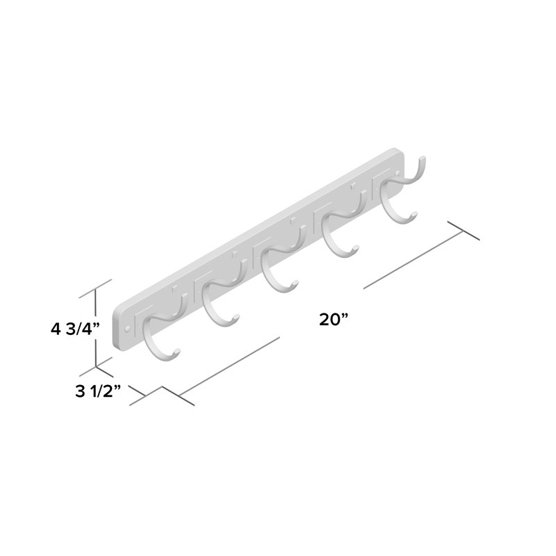 Richmond Solid Wood Wall 5 - Hook Wall Mounted Coat Rack