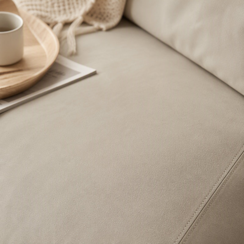 Velvet Upholstered Bench, Beige