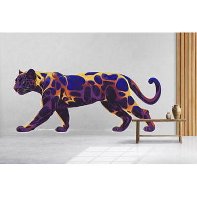 Colorful Leopard Wall Decal, Panther Wall Sticker, Safari Animal Wall Art, Kids Room Decor, Nursery Wall Mural, 199Gm