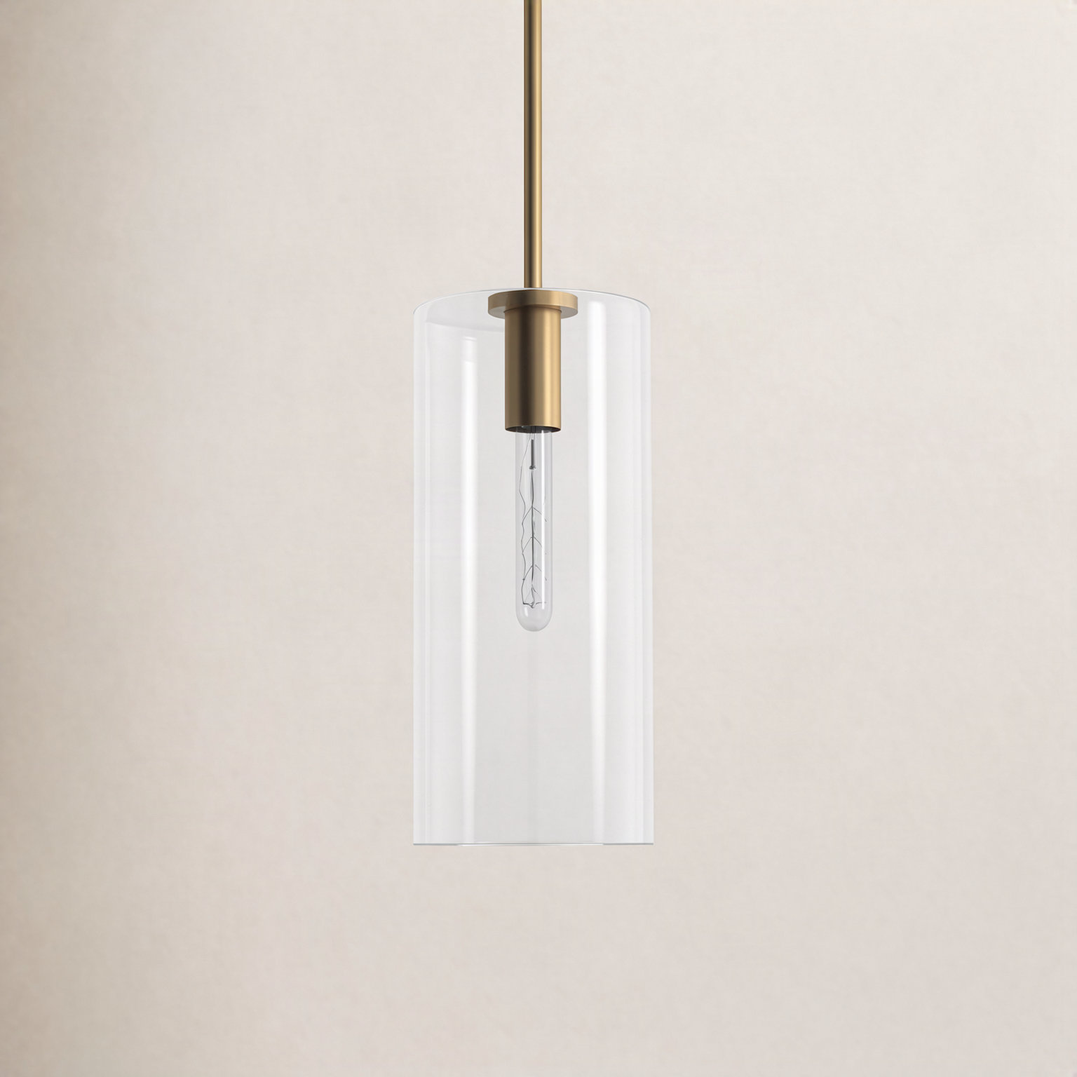 Keaz Single Light Glass Dimmable Pendant, Gold