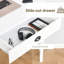 Bureau blanc avec tablettes et tiroir pour tablettes de bureau compactes, petits espaces