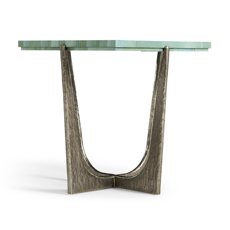 Water Seaglass Martini Table, 23" H x 21.5" W x 21.5" D
