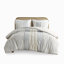 Ensemble d'édredon en coton avec chenille blanc / bleu marine / très grand californien-119418870-119418871