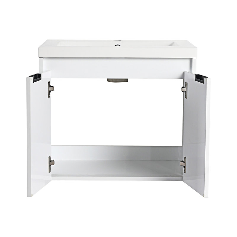 Float Mounting Bathroom Vanity With Resin Sink