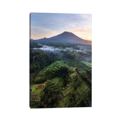 Volcano And Rice Fields, Bali II by Matteo Colombo - Wrapped Canvas Print