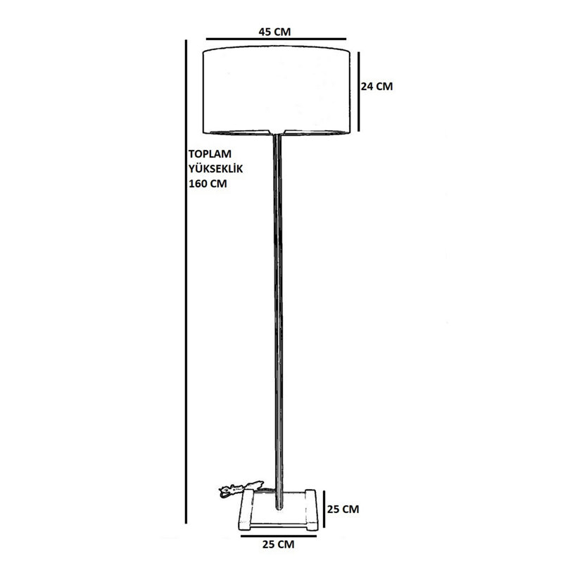 Lampe sur pied 65 "Climax, Noir