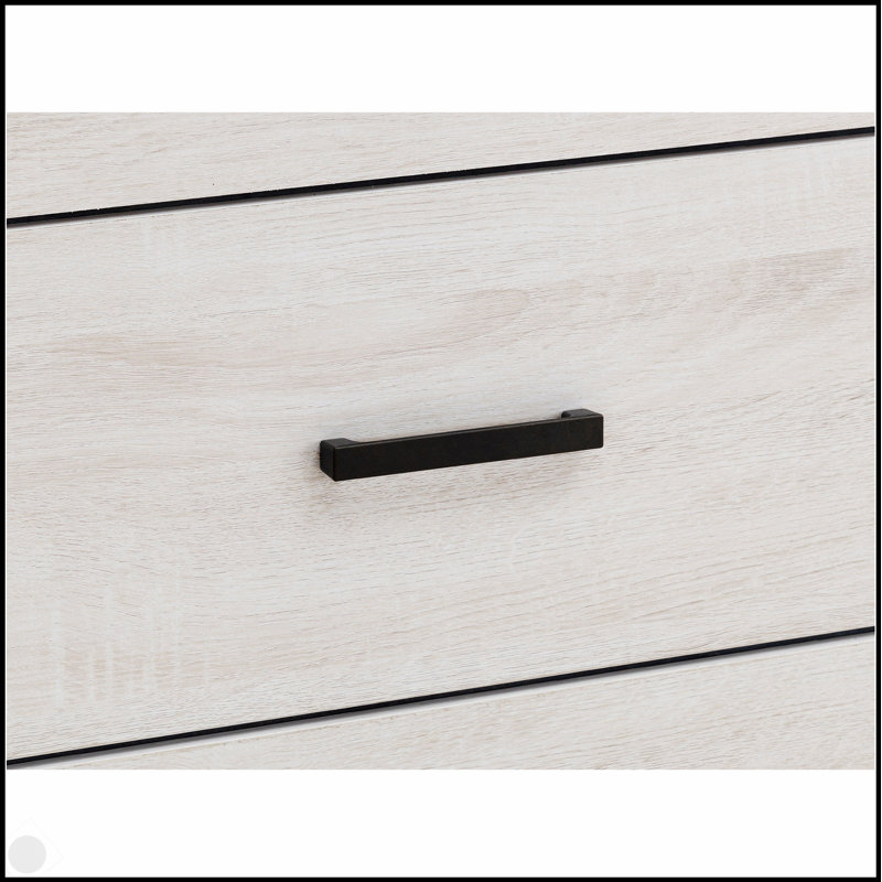 Commode rectangulaire à 4 tiroirs Geary Coastal White avec rangement spacieux et esthétique épurée pour les intérieurs modernes