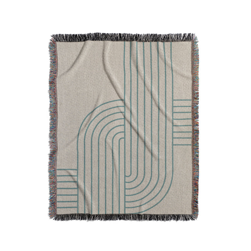 Eko Cotton Blend Blanket Throw, 80" L x 60" W, Turquoise