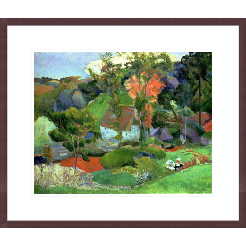 «Landscape at Pont Aven» par Paul Gauguin - Estampe numérique encadrée, H 17,75 po x l 20,82 po