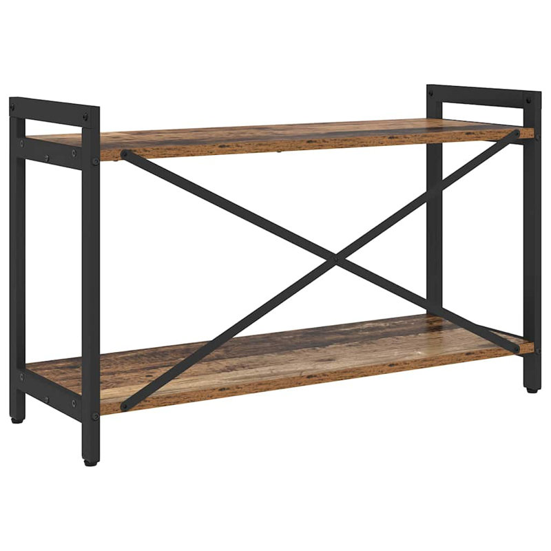 Steel Bookcase, (2 Shelves) 48.5cm H x 80cm W x 30cm D, Brown