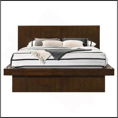 Cappuccino Wood Eastern LED Panel Bed