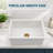 Durable Fireclay Rectangular Single Bowl Kitchen Sink with Deep Basin and Dual Mount Installation Options
