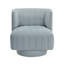Fauteuil pivotant moderne bleu turquoise avec capitonnage à canaux et coussin à ressorts ensachés-134531962