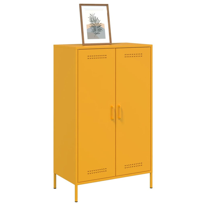 Storage Cabinet, Mustard Yellow