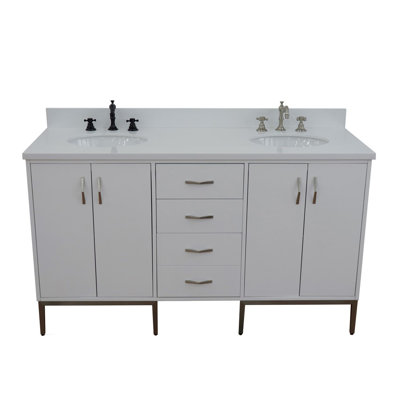 Ensemble de meuble-lavabo double 61 po Aashika